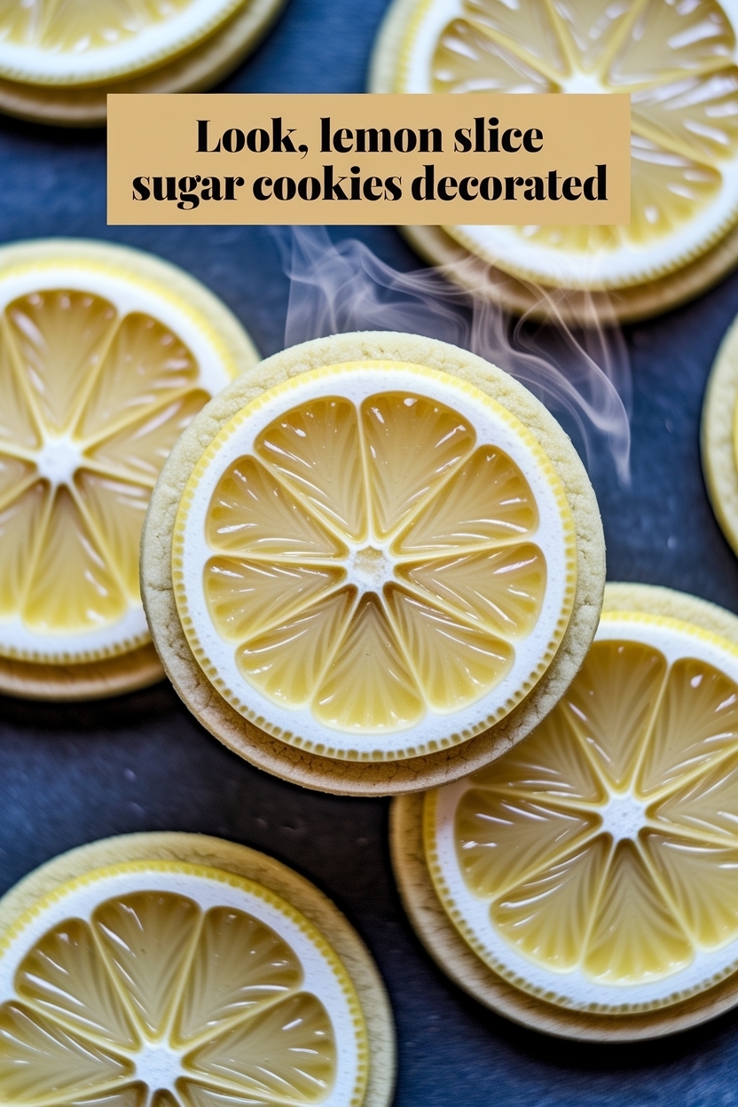 lemon slice sugar cookies decorated