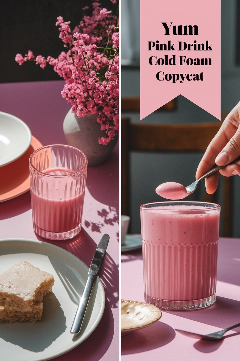 pink drink cold foam copycat
