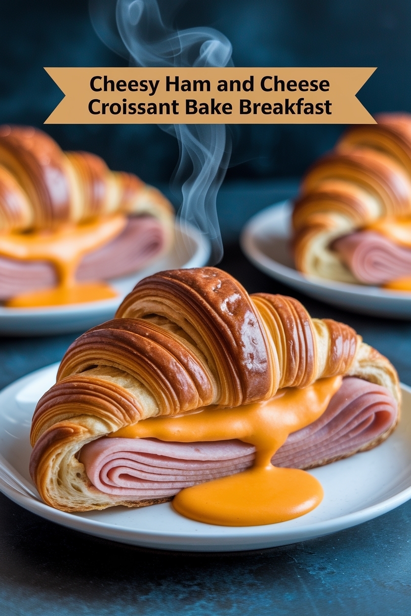 ham and cheese croissant bake breakfast