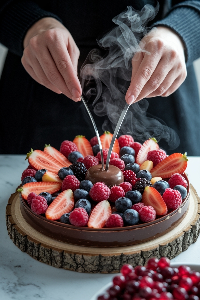 valentine dessert charcuterie board berries chocolate