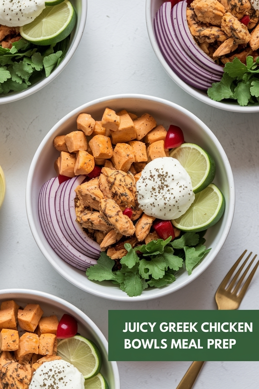 greek chicken bowls meal prep