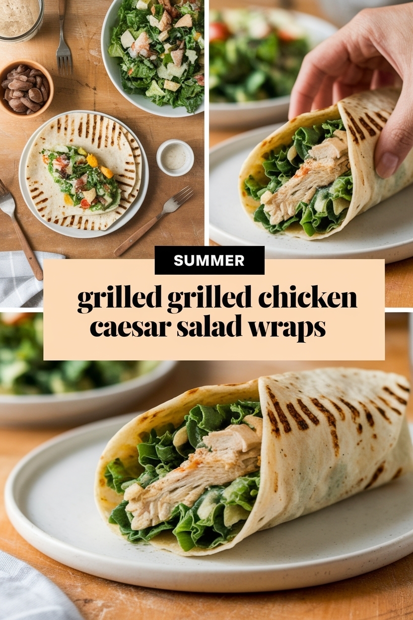 grilled chicken caesar salad wraps