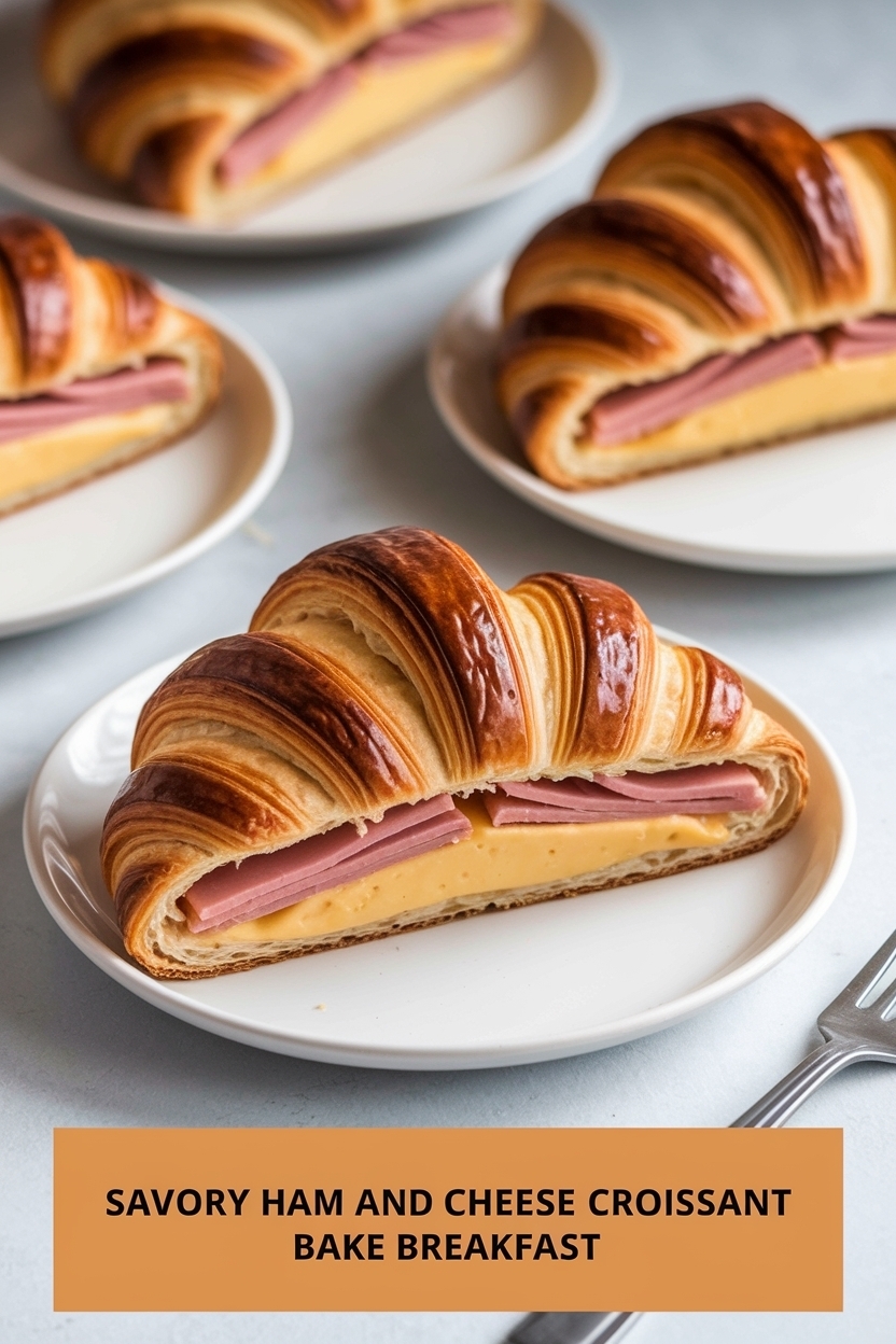 ham and cheese croissant bake breakfast