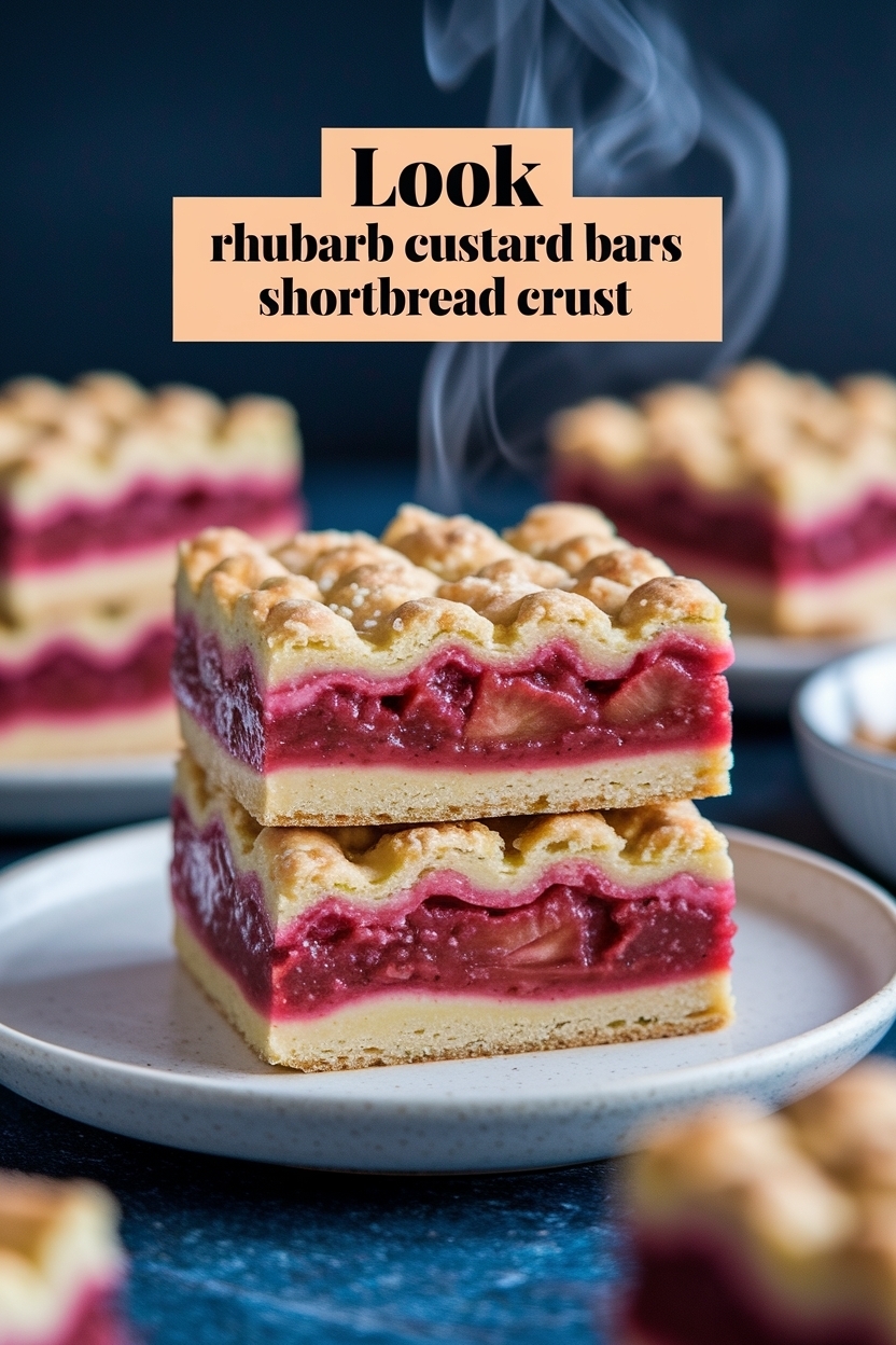 rhubarb custard bars shortbread crust