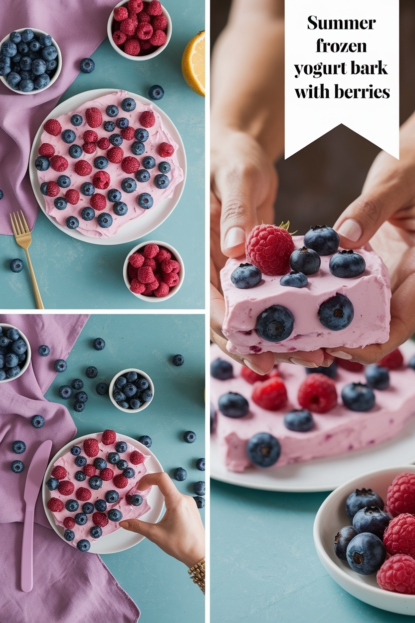 frozen yogurt bark with berries