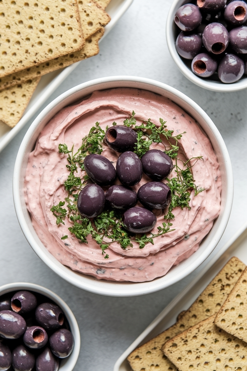 dirty martini dip with blue cheese olives