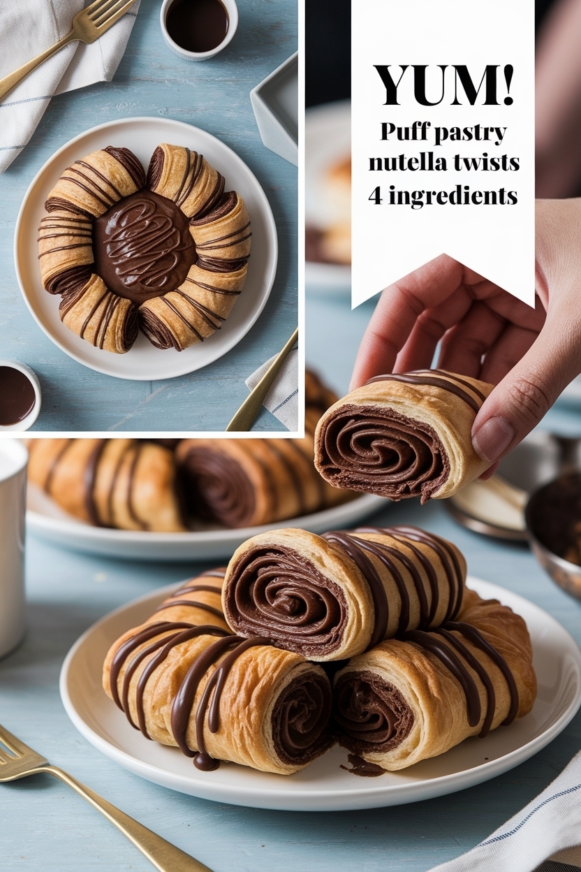 puff pastry nutella twists 4 ingredients