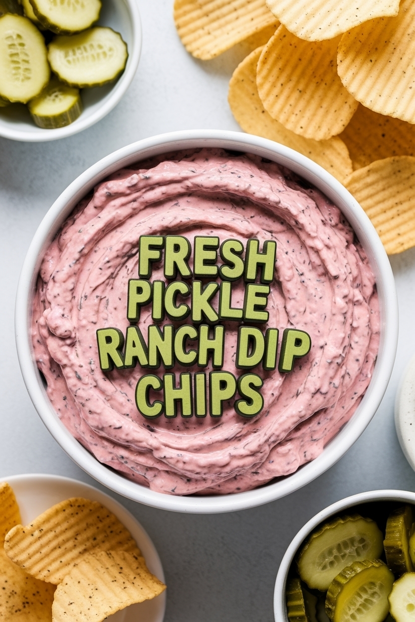 pickle ranch dip with chips