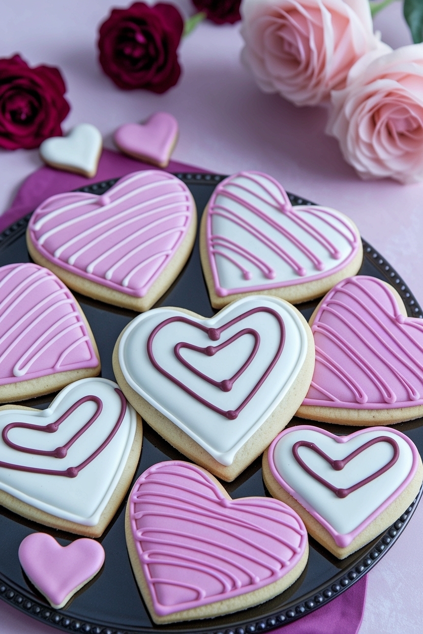 conversation heart sugar cookies royal icing