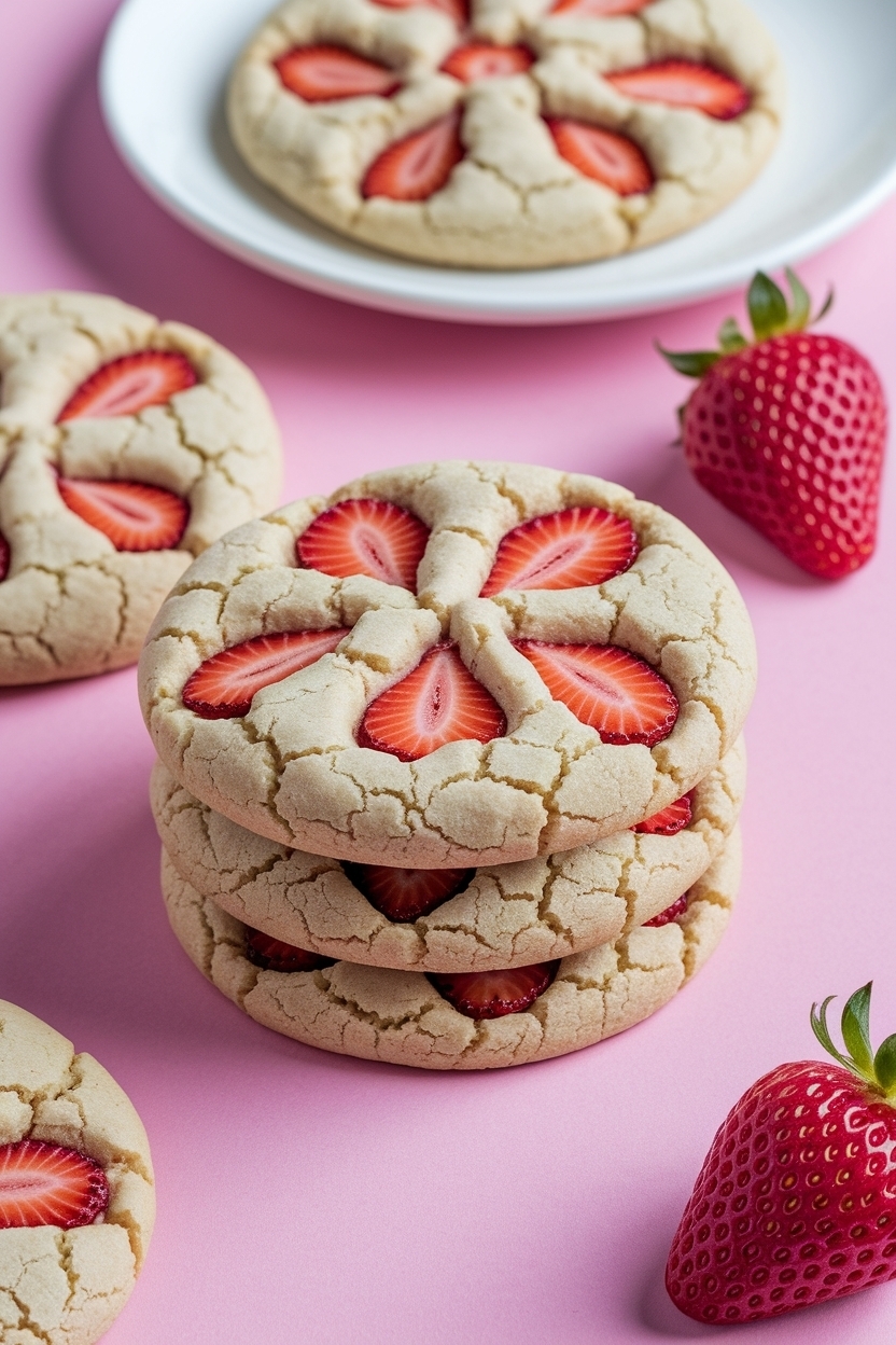 strawberry cake mix cookies crinkle