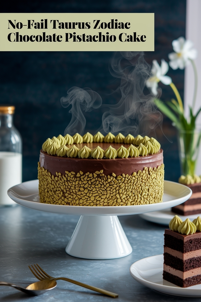 taurus zodiac chocolate pistachio cake