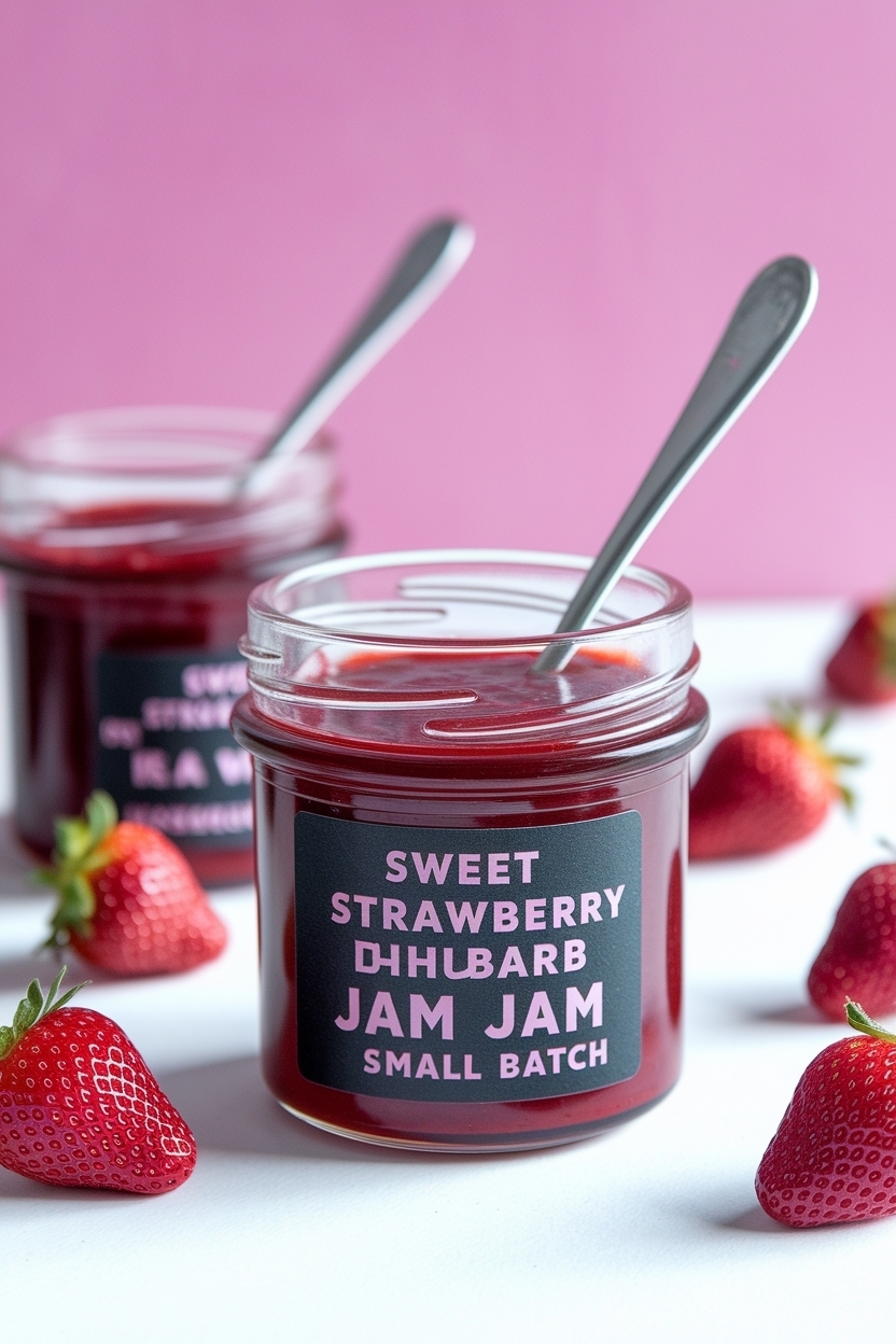 strawberry rhubarb jam small batch