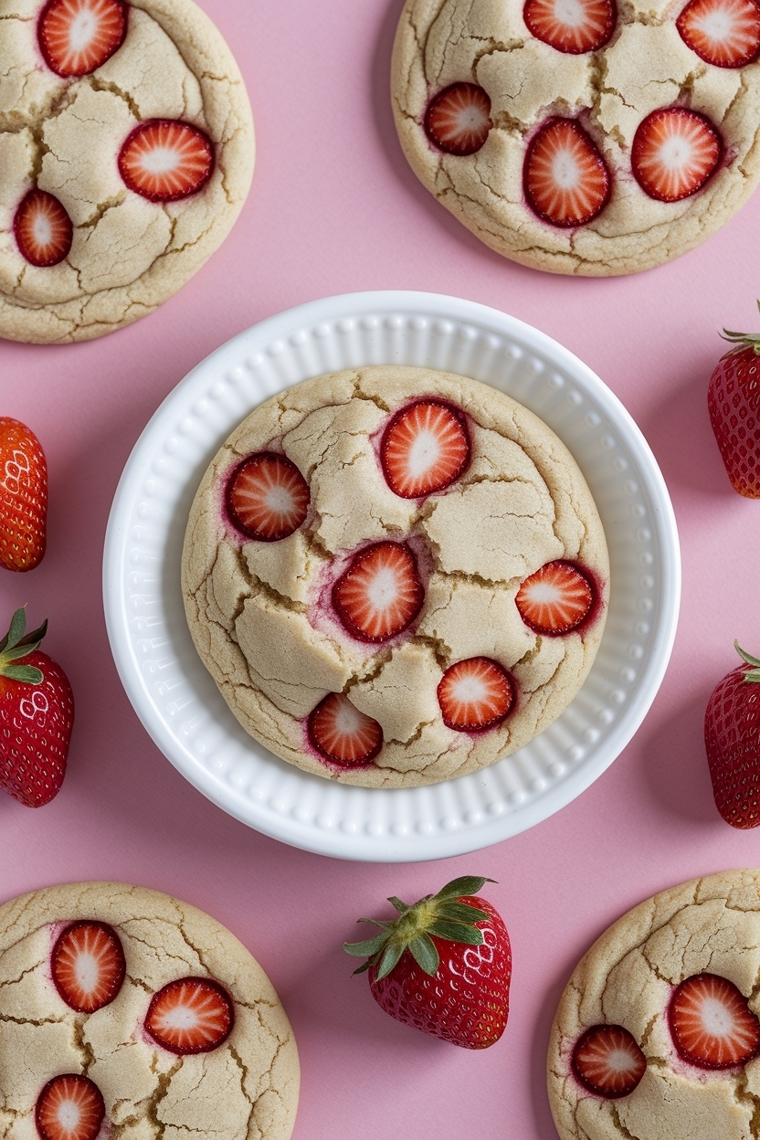 strawberry cake mix cookies crinkle