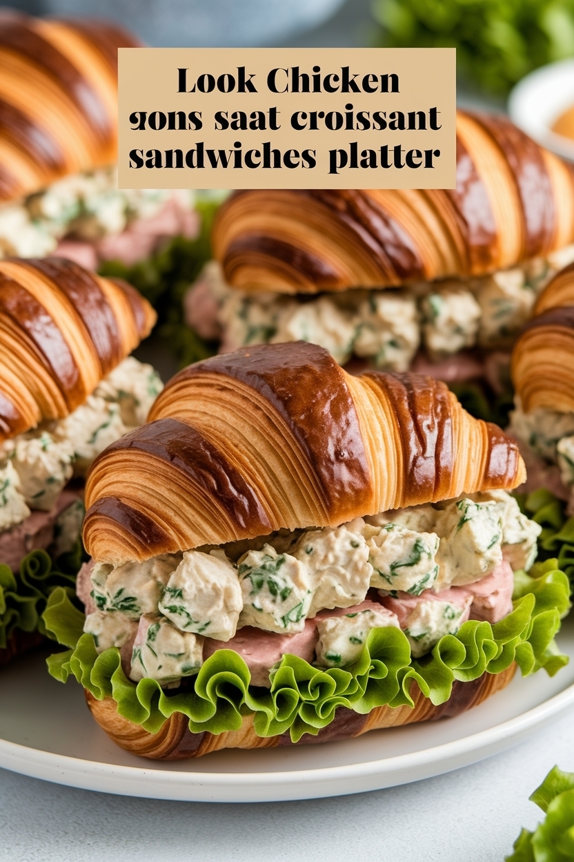 chicken salad croissant sandwiches platter