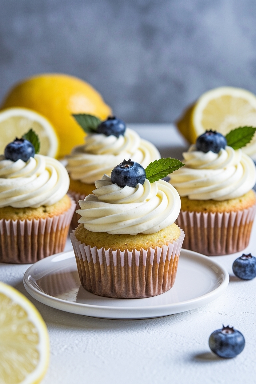 lemon blueberry cupcakes spring