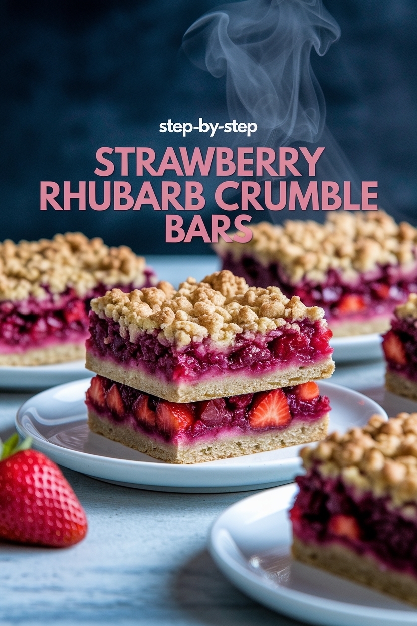 strawberry rhubarb crumble bars