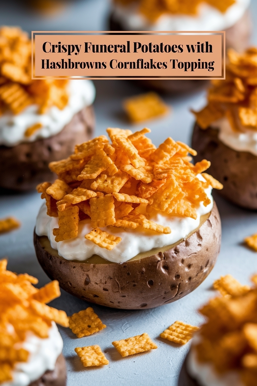 funeral potatoes with hashbrowns cornflakes topping