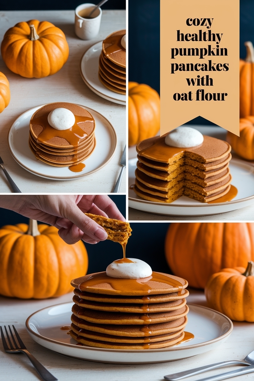 healthy pumpkin pancakes with oat flour