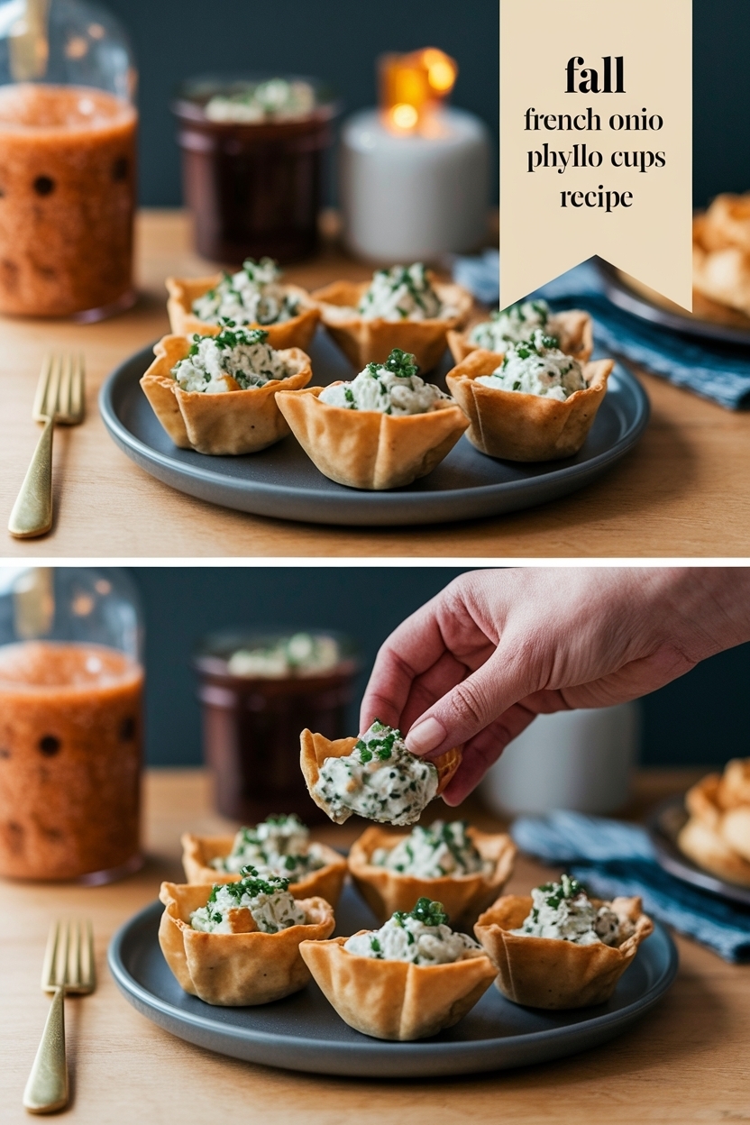 french onion dip phyllo cups recipe