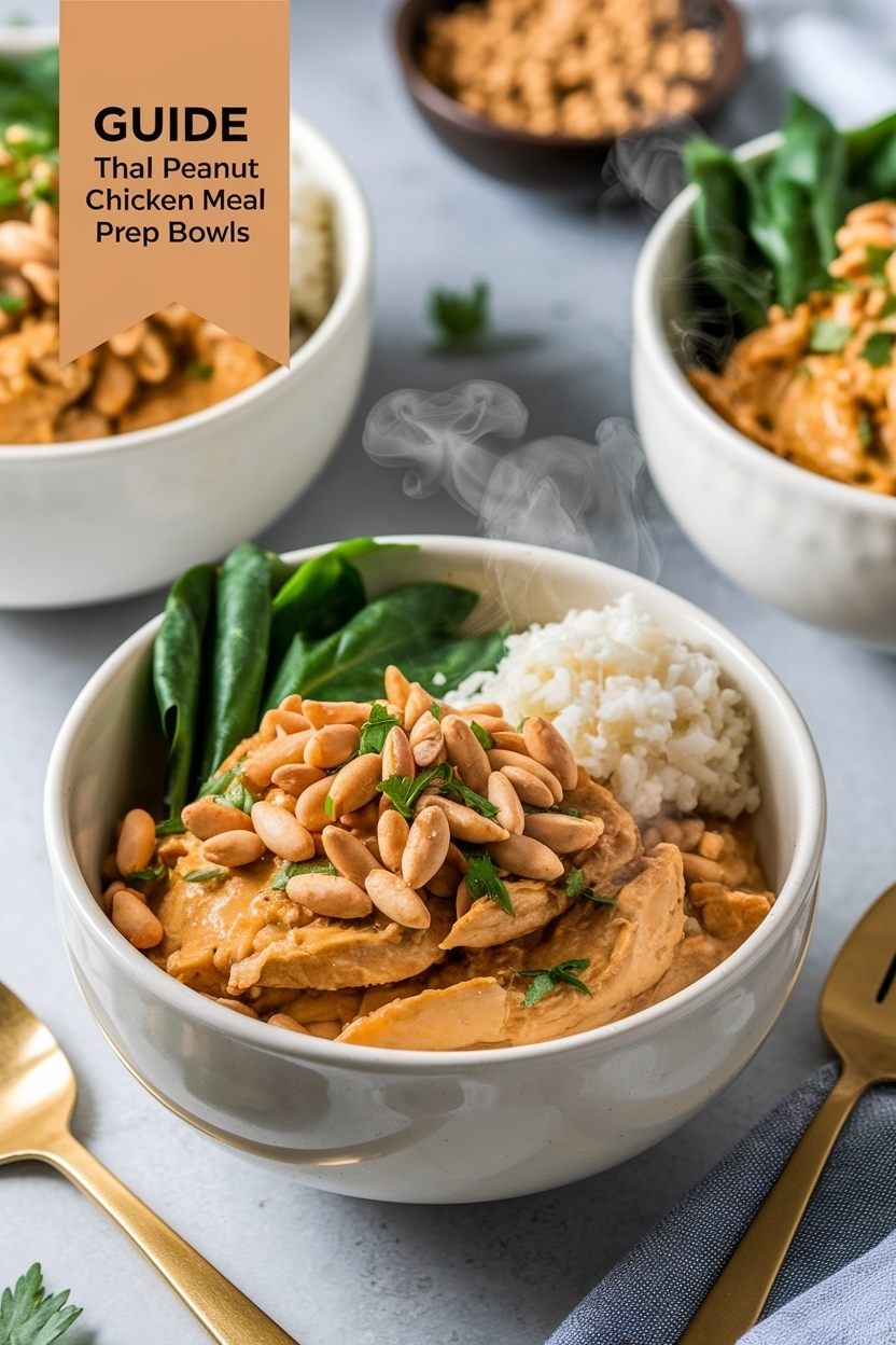 thai peanut chicken meal prep bowls