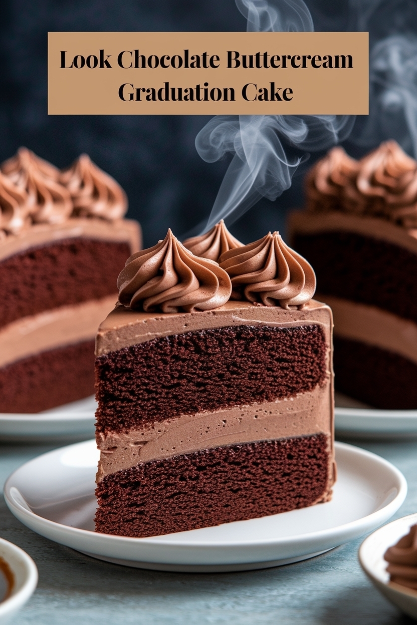 chocolate buttercream graduation cake