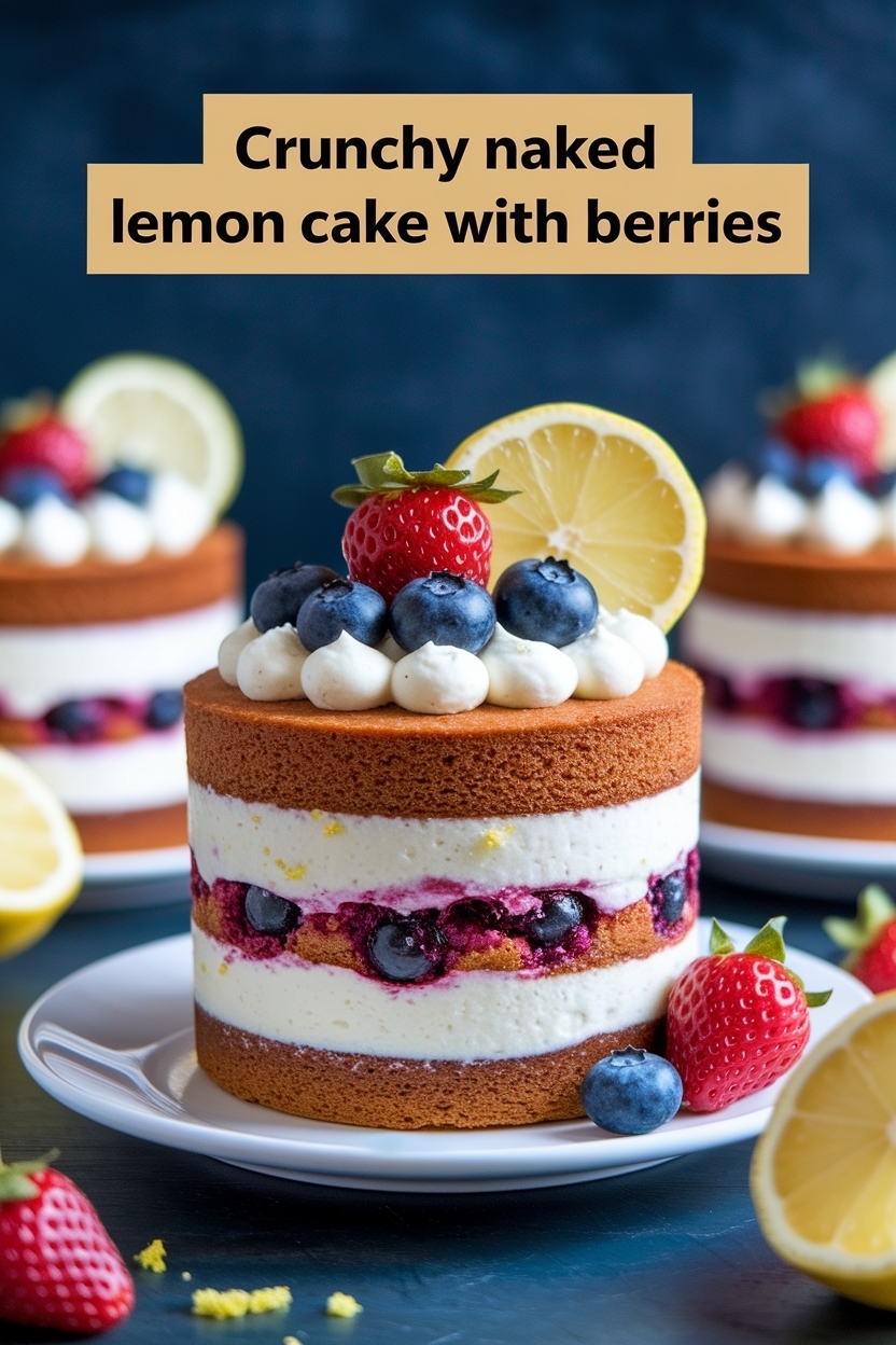 naked lemon cake with berries