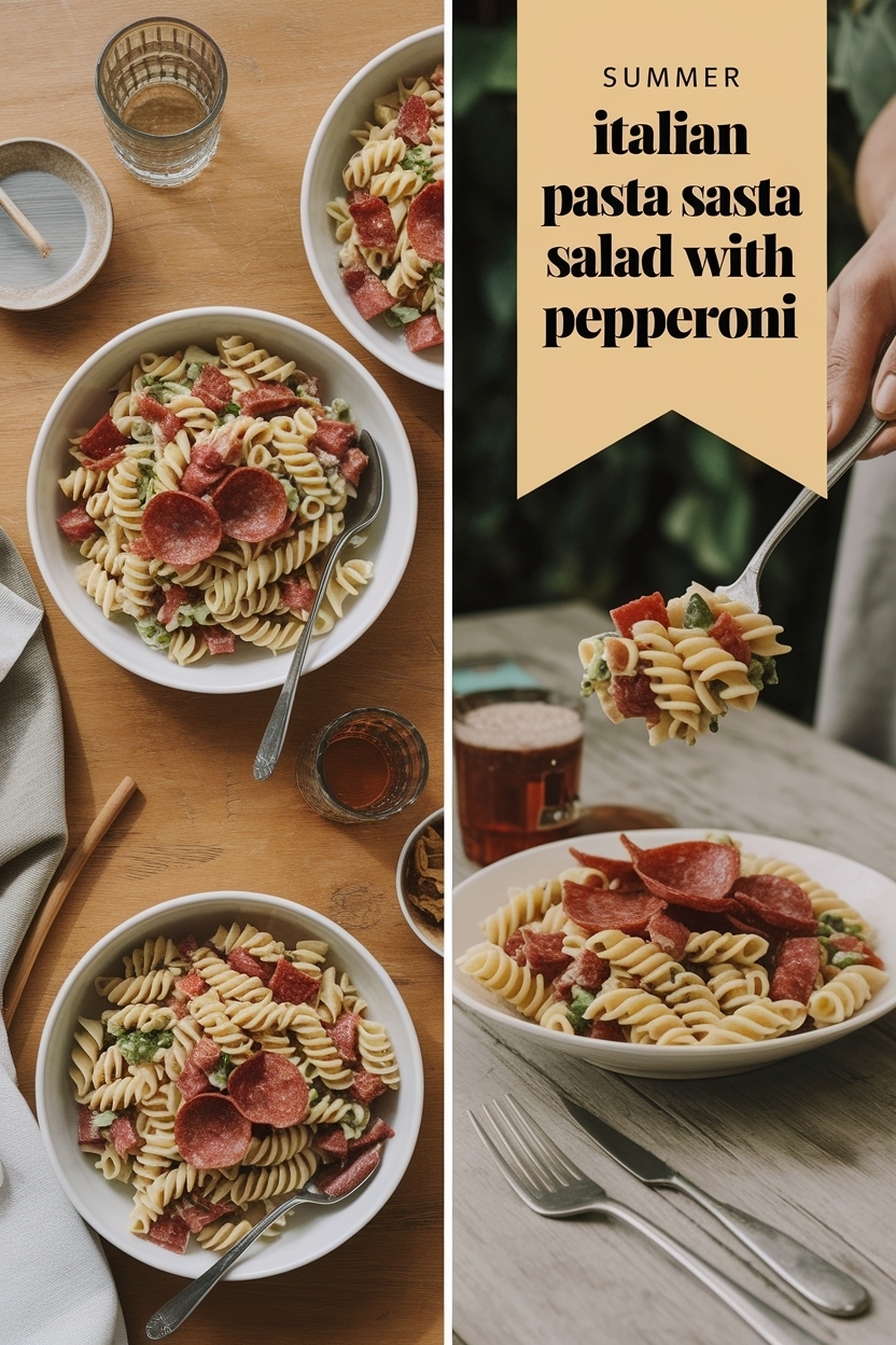 italian pasta salad with pepperoni