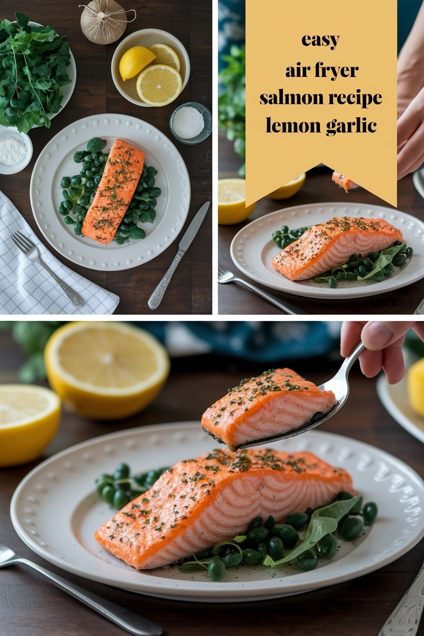 air fryer salmon recipe lemon garlic