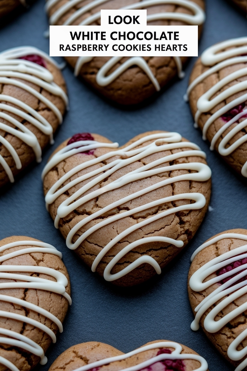 white chocolate raspberry cookies hearts