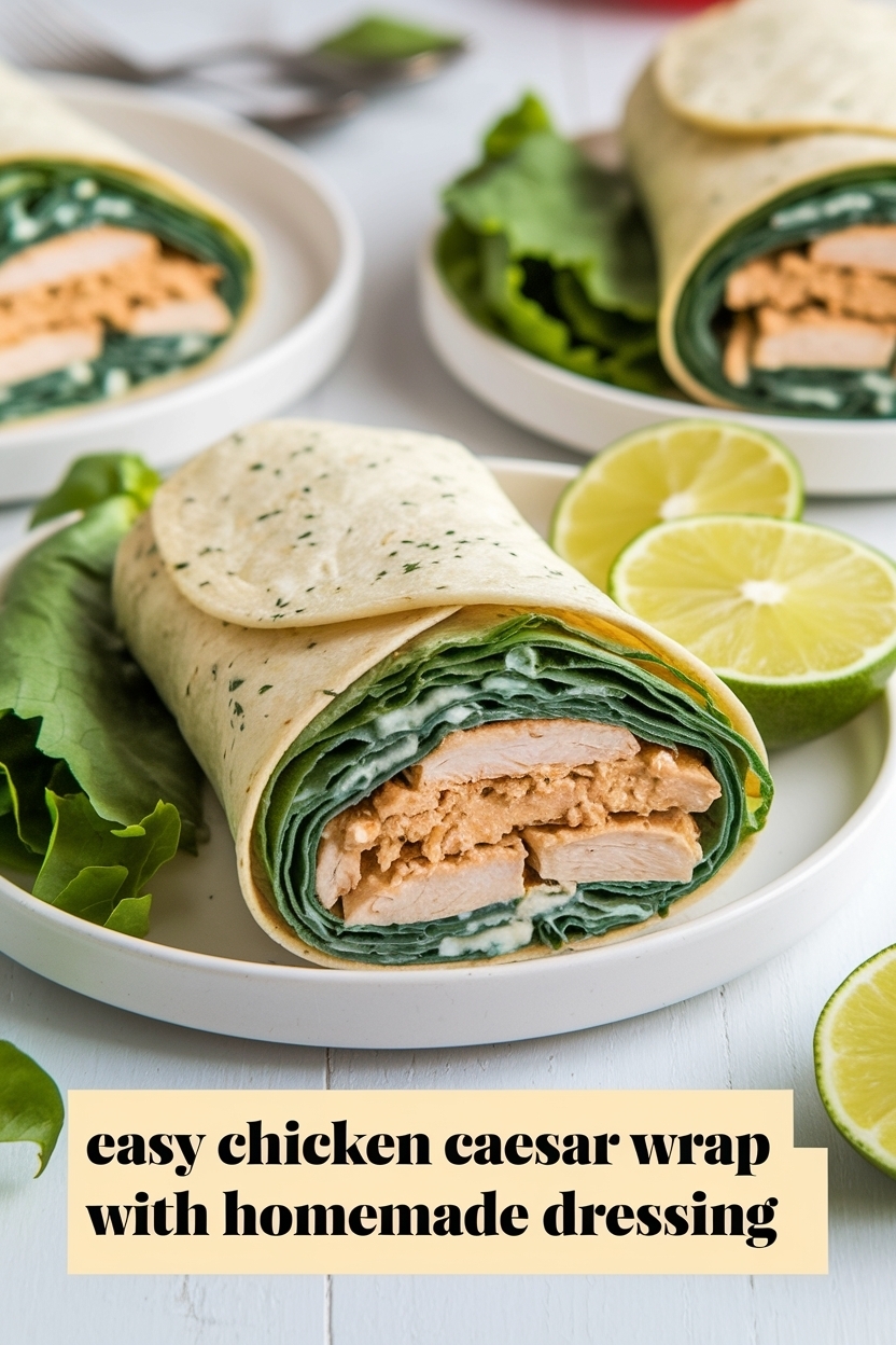 chicken caesar wrap with homemade dressing