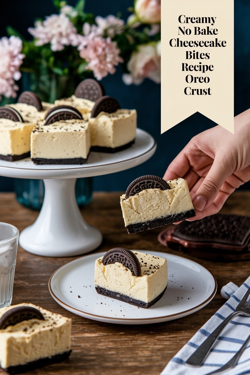 no bake cheesecake bites recipe oreo crust