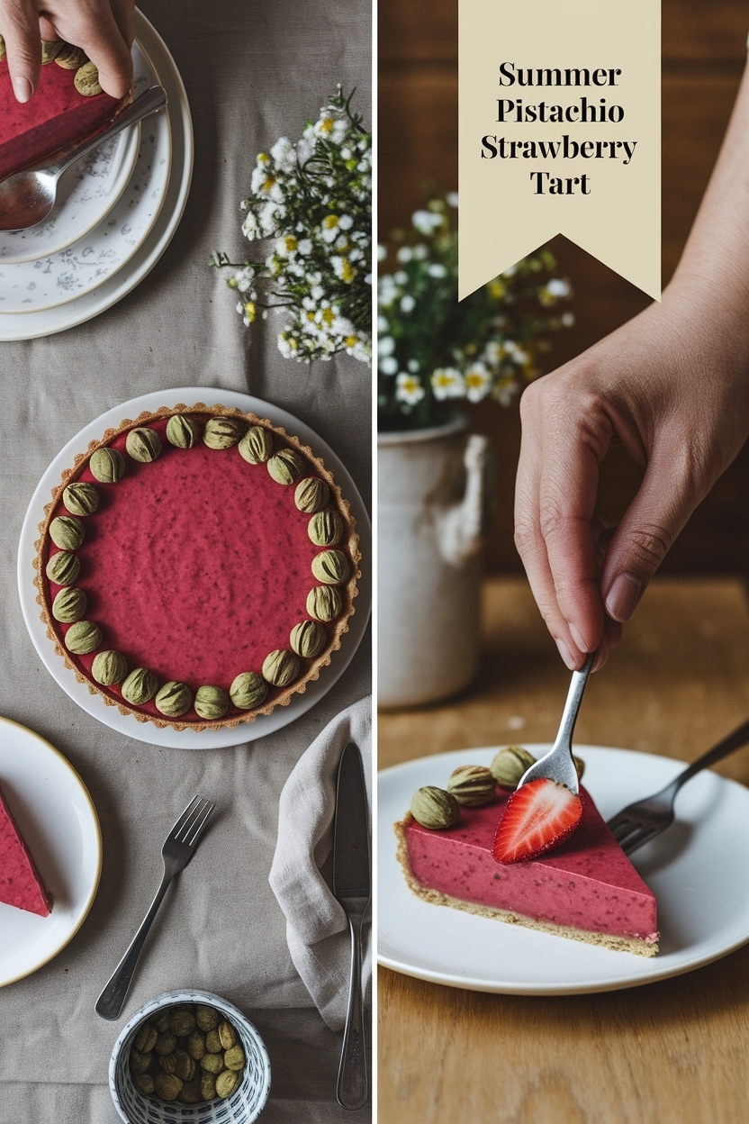 pistachio strawberry tart