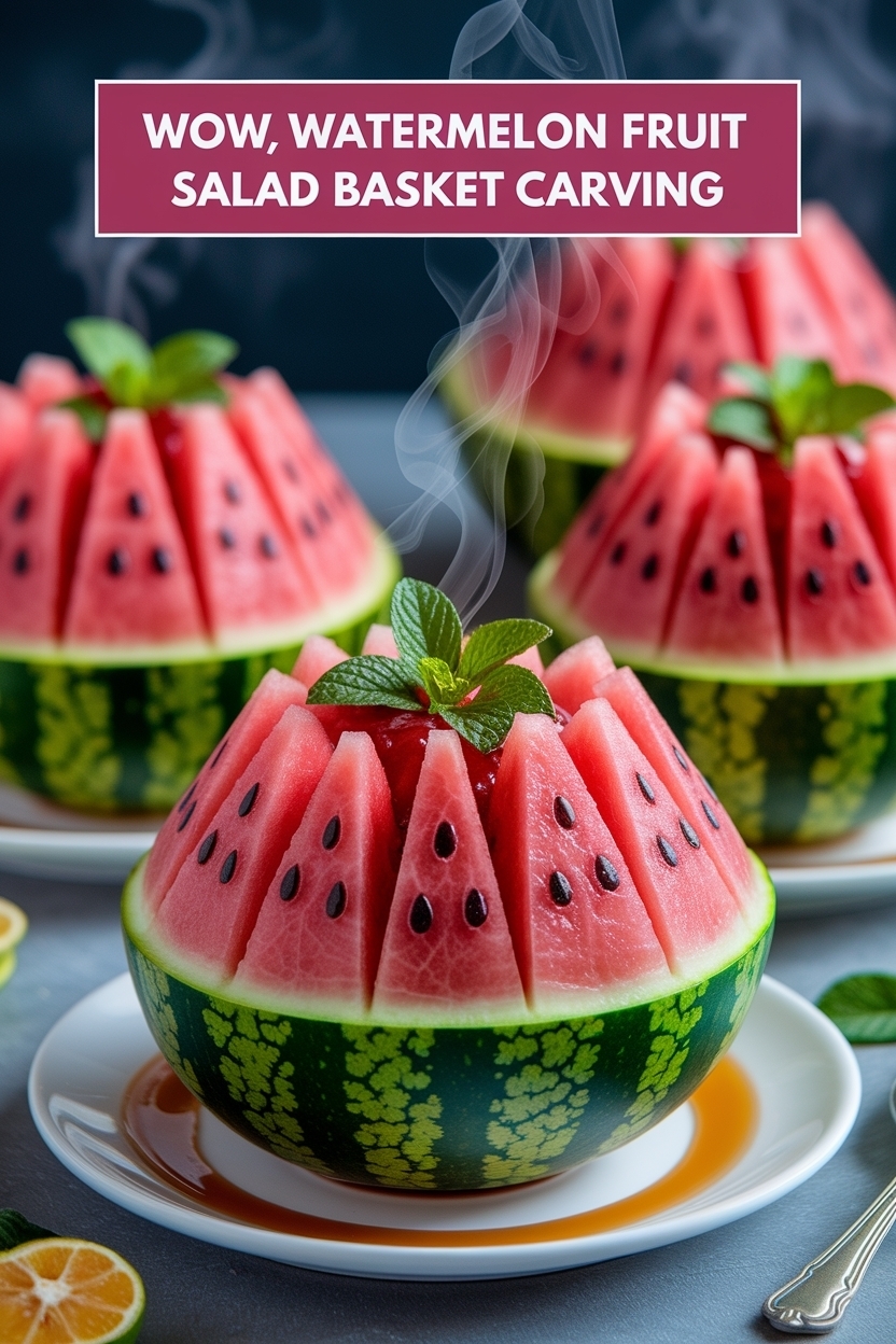 watermelon fruit salad basket carving