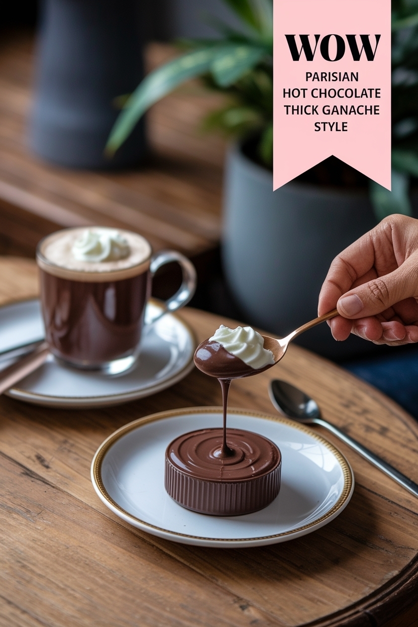 parisian hot chocolate thick ganache style