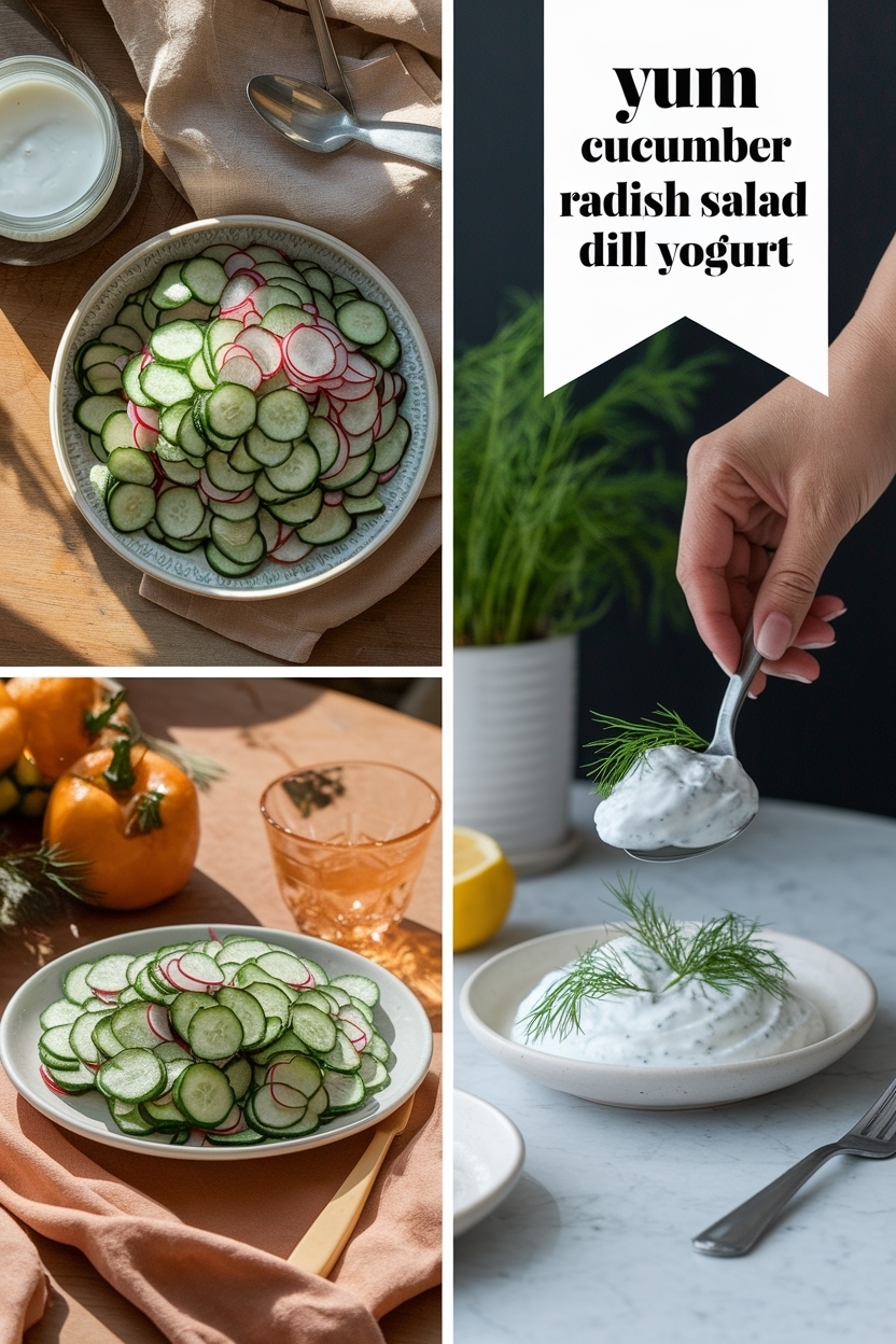 cucumber radish salad dill yogurt