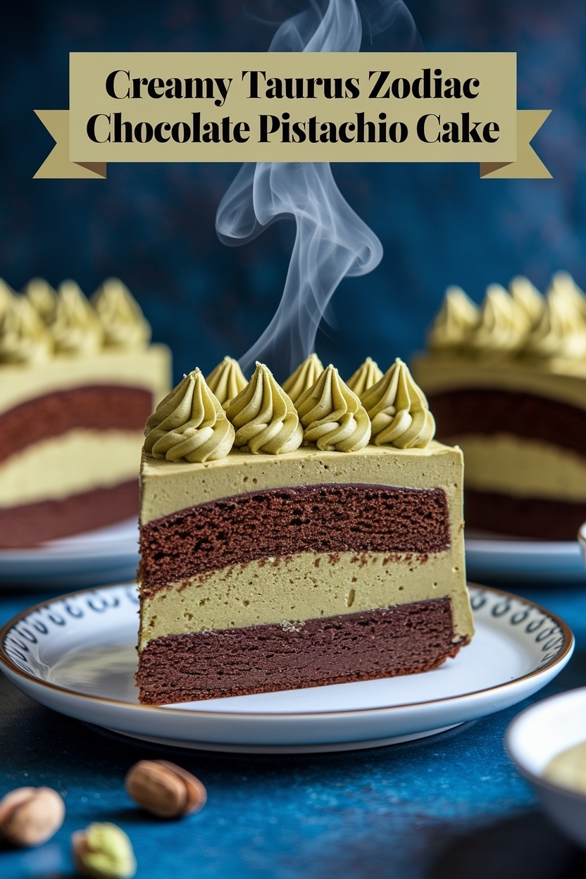taurus zodiac chocolate pistachio cake