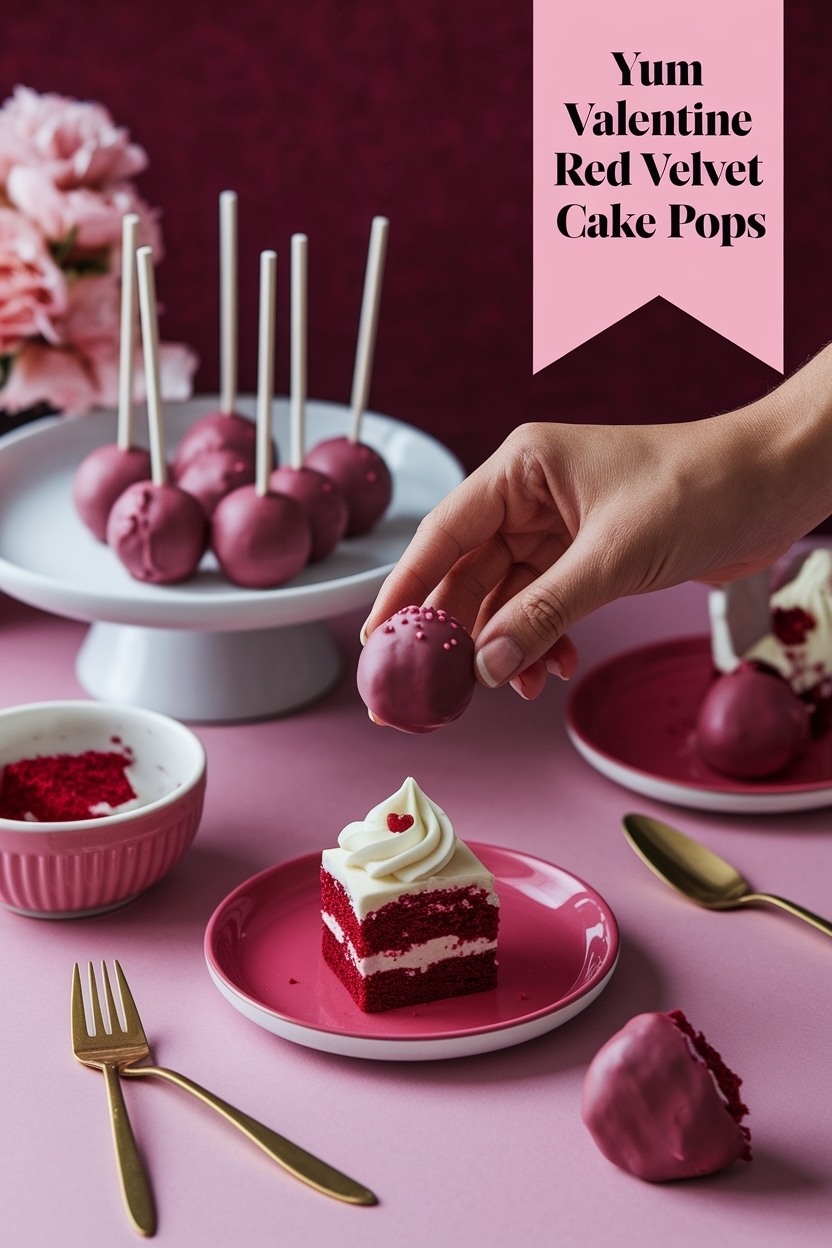 valentine red velvet cake pops