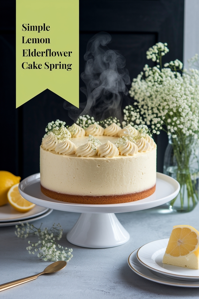 lemon elderflower cake spring