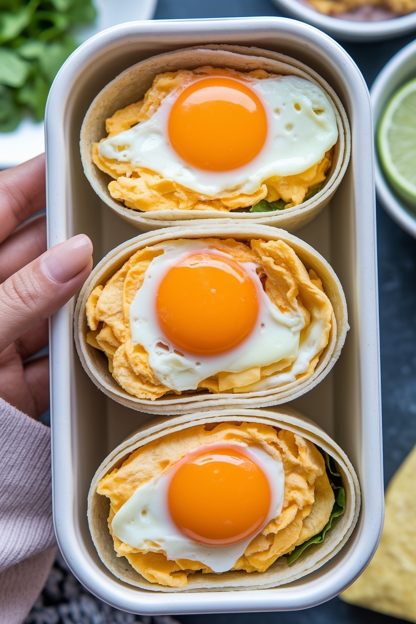 high protein breakfast burrito meal prep