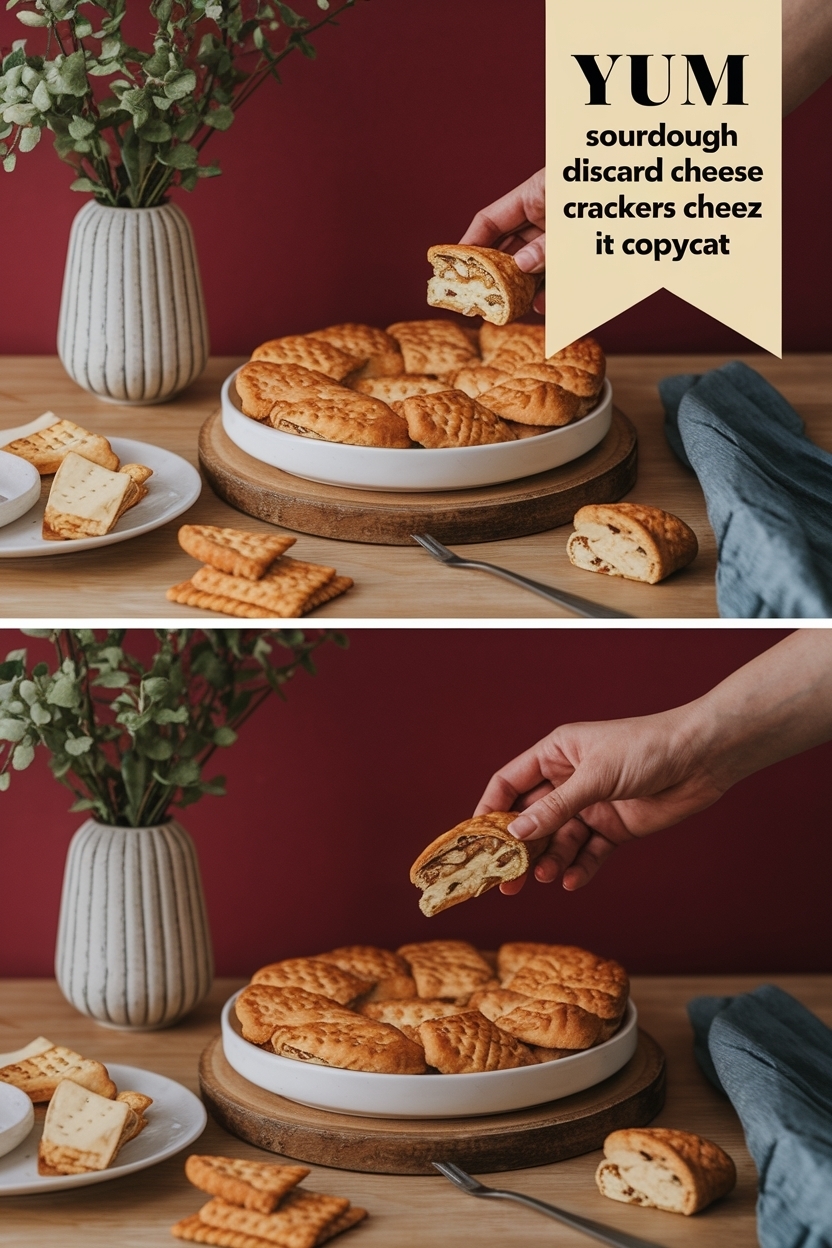 sourdough discard cheese crackers cheez it copycat