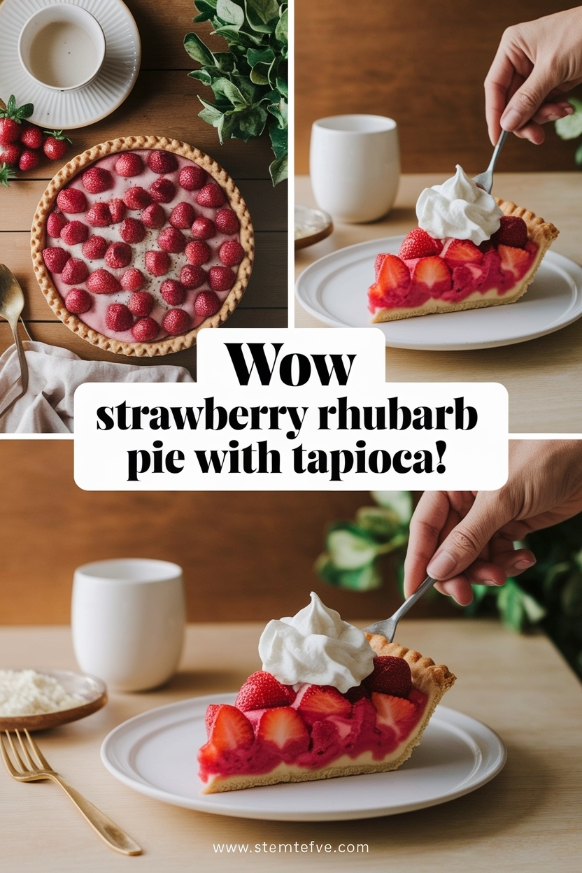 strawberry rhubarb pie with tapioca