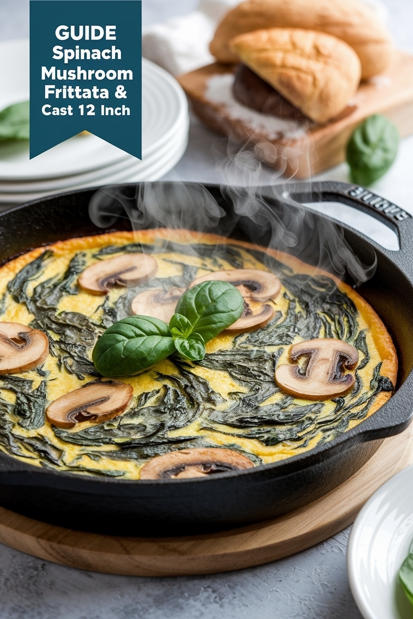 spinach mushroom frittata cast iron 12 inch