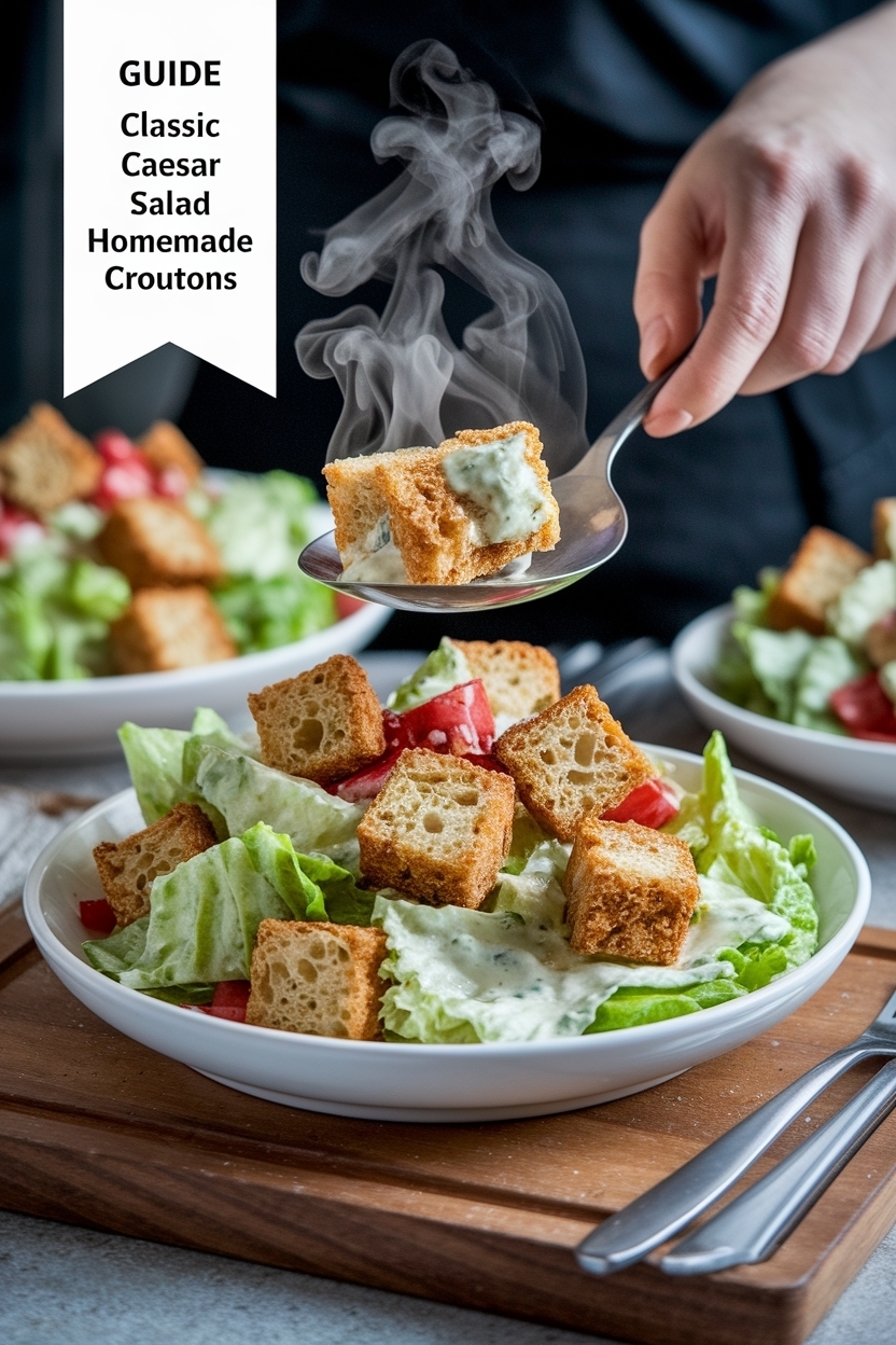 classic caesar salad homemade croutons
