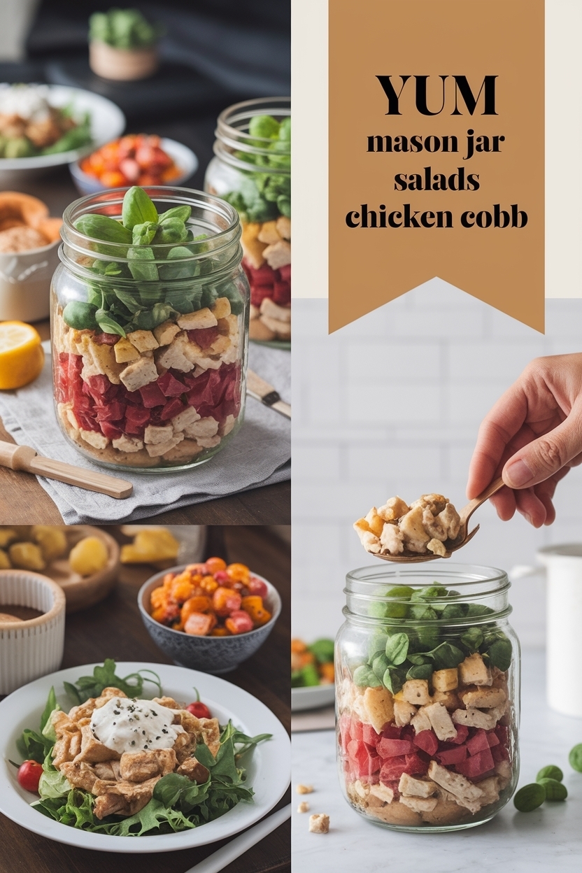 mason jar salads chicken cobb