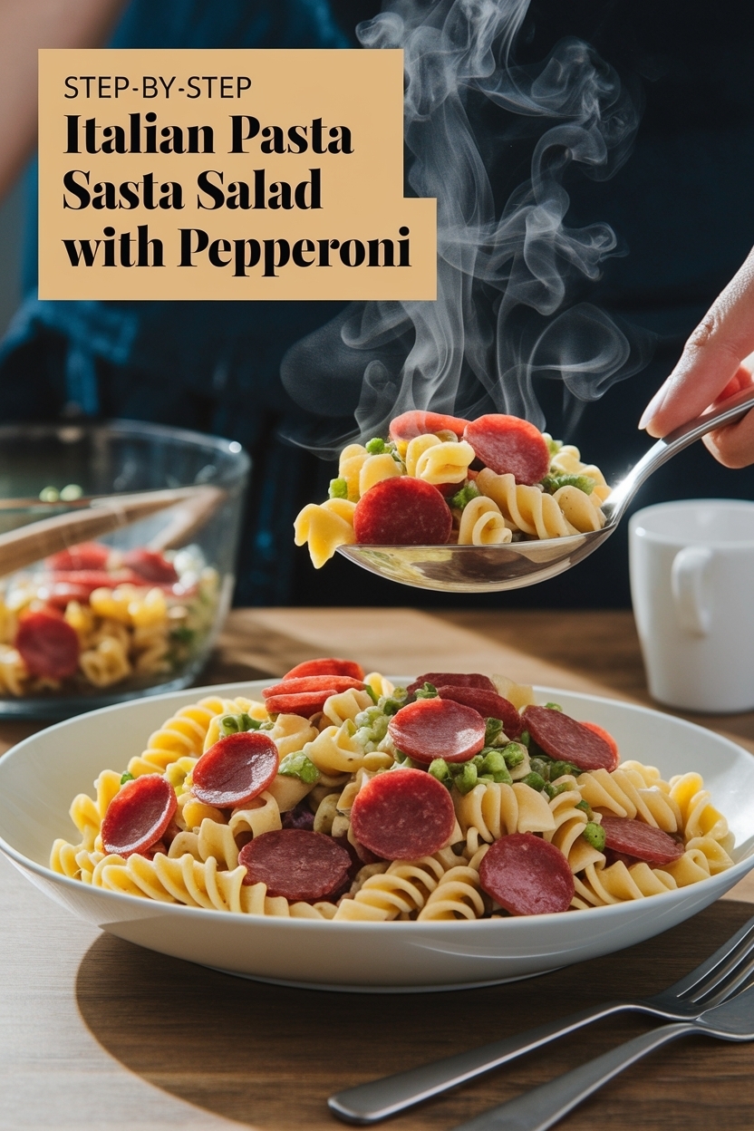 italian pasta salad with pepperoni