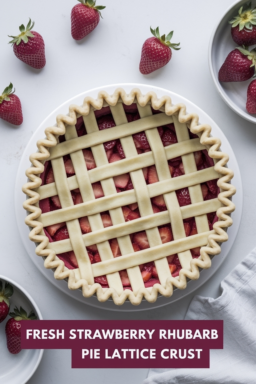 strawberry rhubarb pie lattice crust