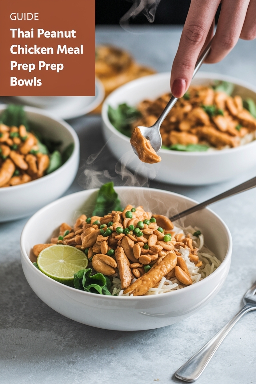 thai peanut chicken meal prep bowls