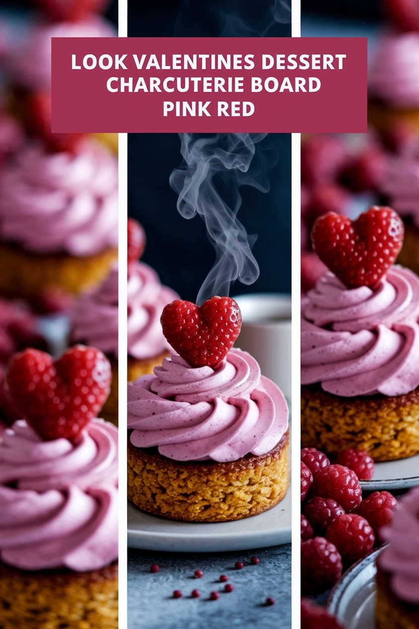 valentines dessert charcuterie board pink red