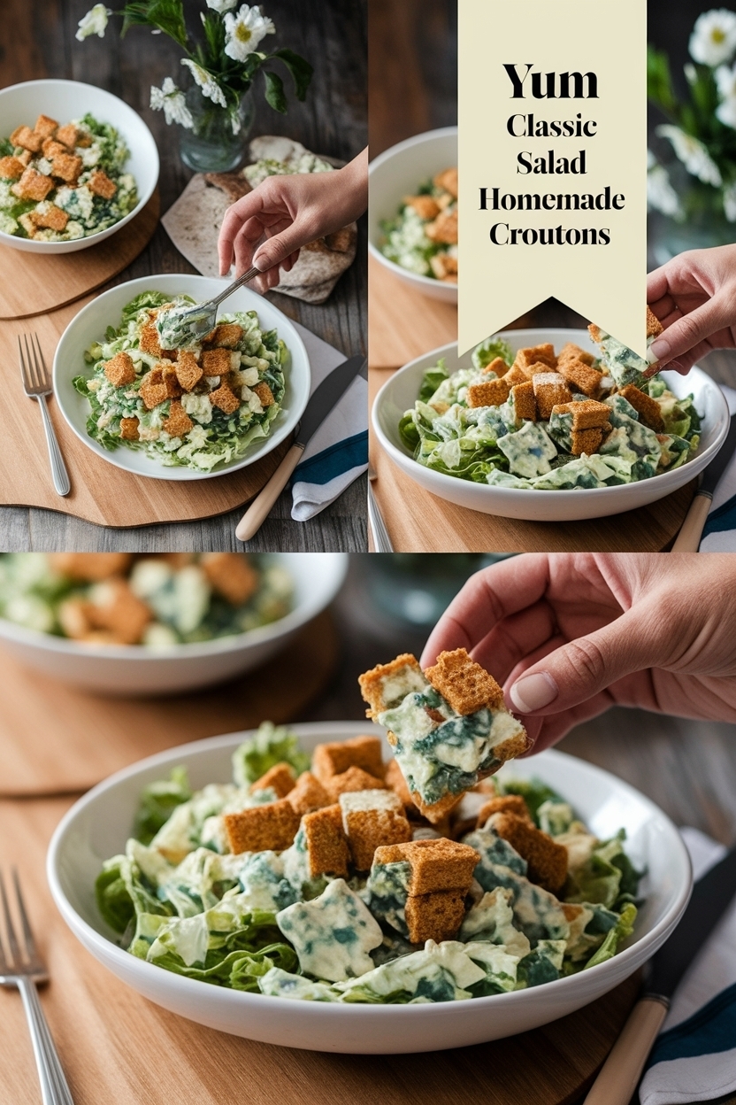 classic caesar salad homemade croutons