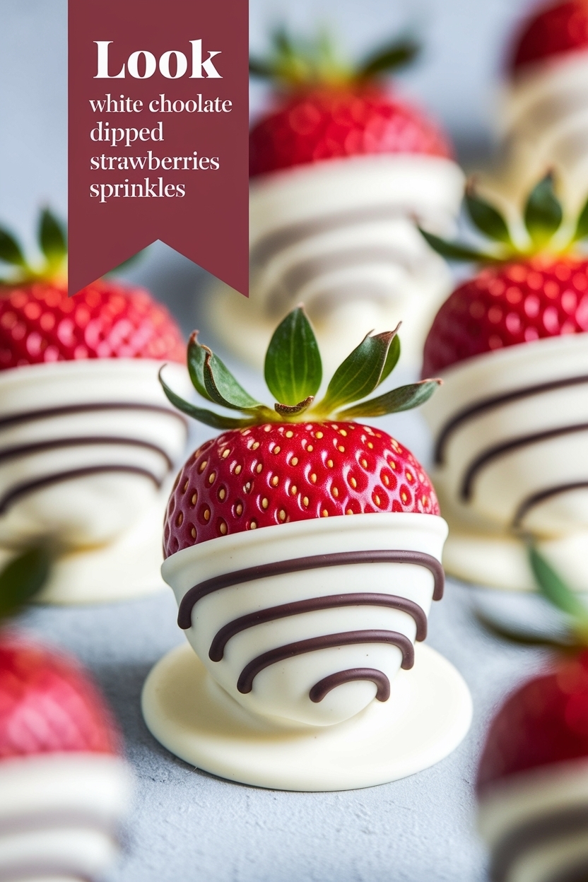 white chocolate dipped strawberries sprinkles